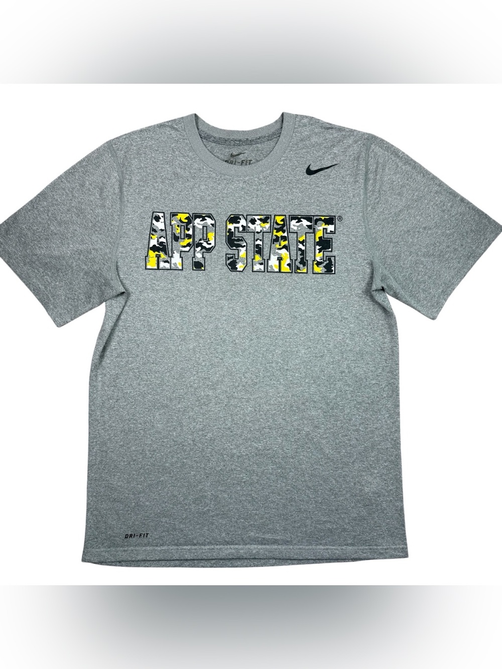 Nike Appalachian State Mountaineers Men’s Camo Black/ Gold Logo t-shirt size M